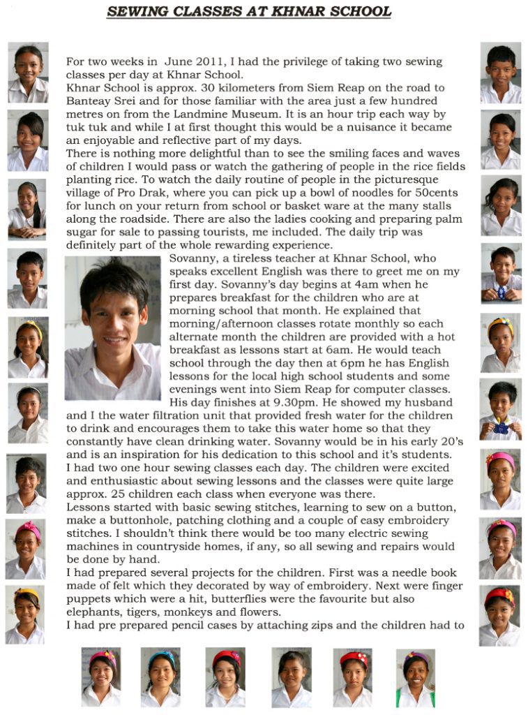 Khnar School Sewing Class page 1