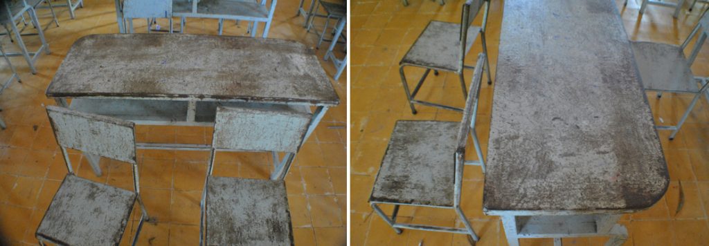 Desks needing refinishing over the summer