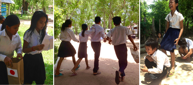 Students have fun during the "Rainforest Scavenger Hunt", capping off a three month course in Biomes.