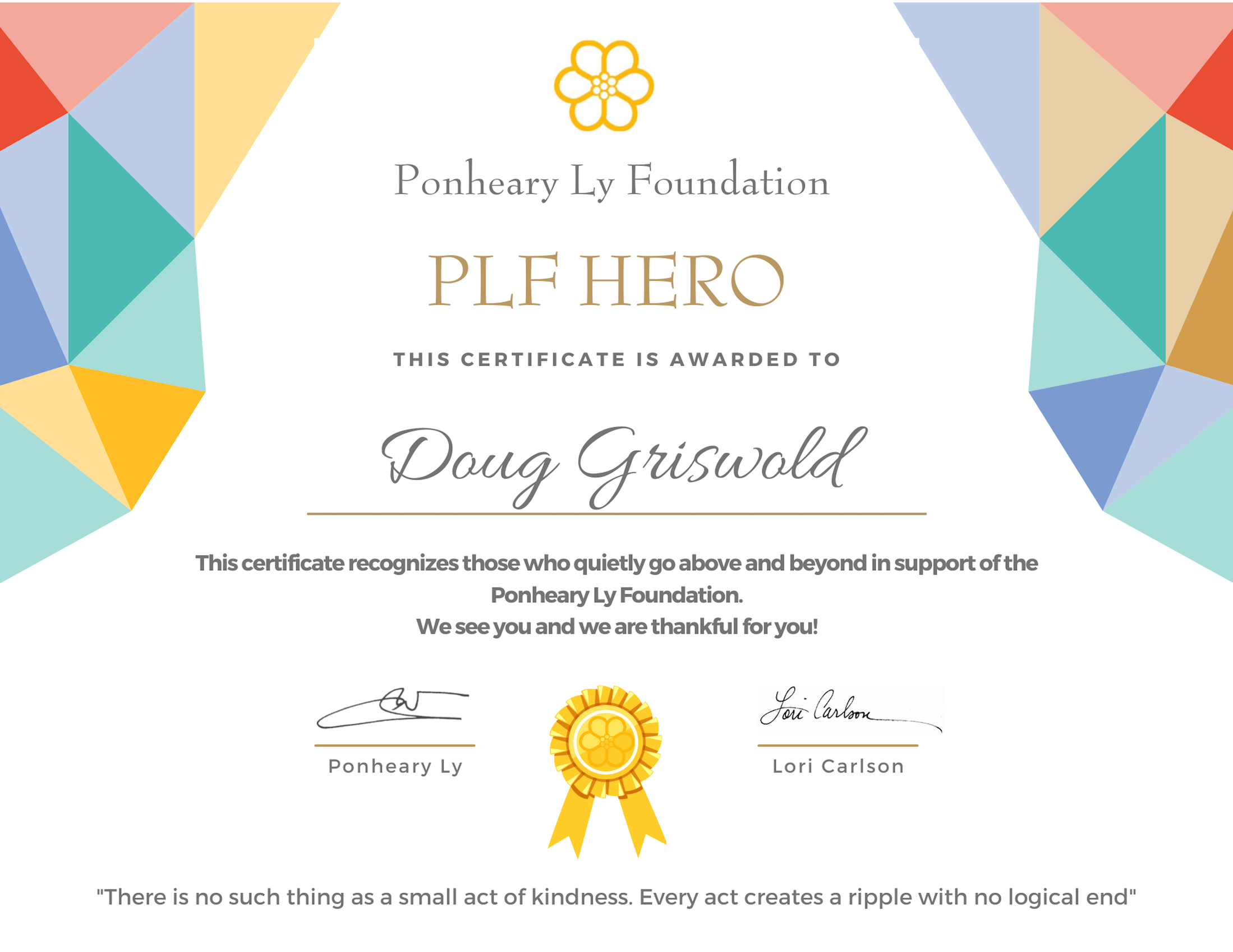 10 Doug Griswold PLF Hero Certificate Doug Griswold