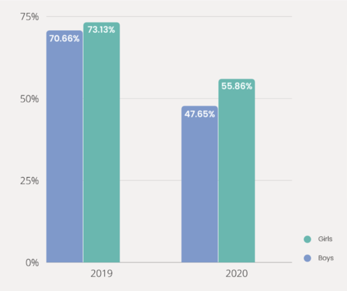 Boys v girls literacy rates 2019-2020